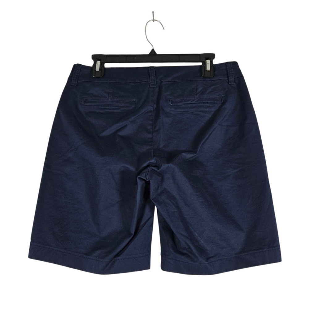 J.Crew Chino Shorts Womens 6 Solid Navy Blue Flat Front 8.5" Inseam Cotton Blend - Picture 7 of 7